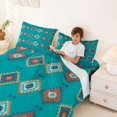 thumbnail image 3 of jejeloiu Monochrome Tribal Bed Sheets,Modern Print Full Size Sheets For Boys,4 Pieces,1 Flat Sheet, 1 Fitted Sheet and 2 Pillowcases, 3 of 6