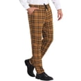 thumbnail image 5 of INSPIRE CHIC Men's Plaid Pants Casual Slim Fit Flat Front Check Dress Trousers, 5 of 6