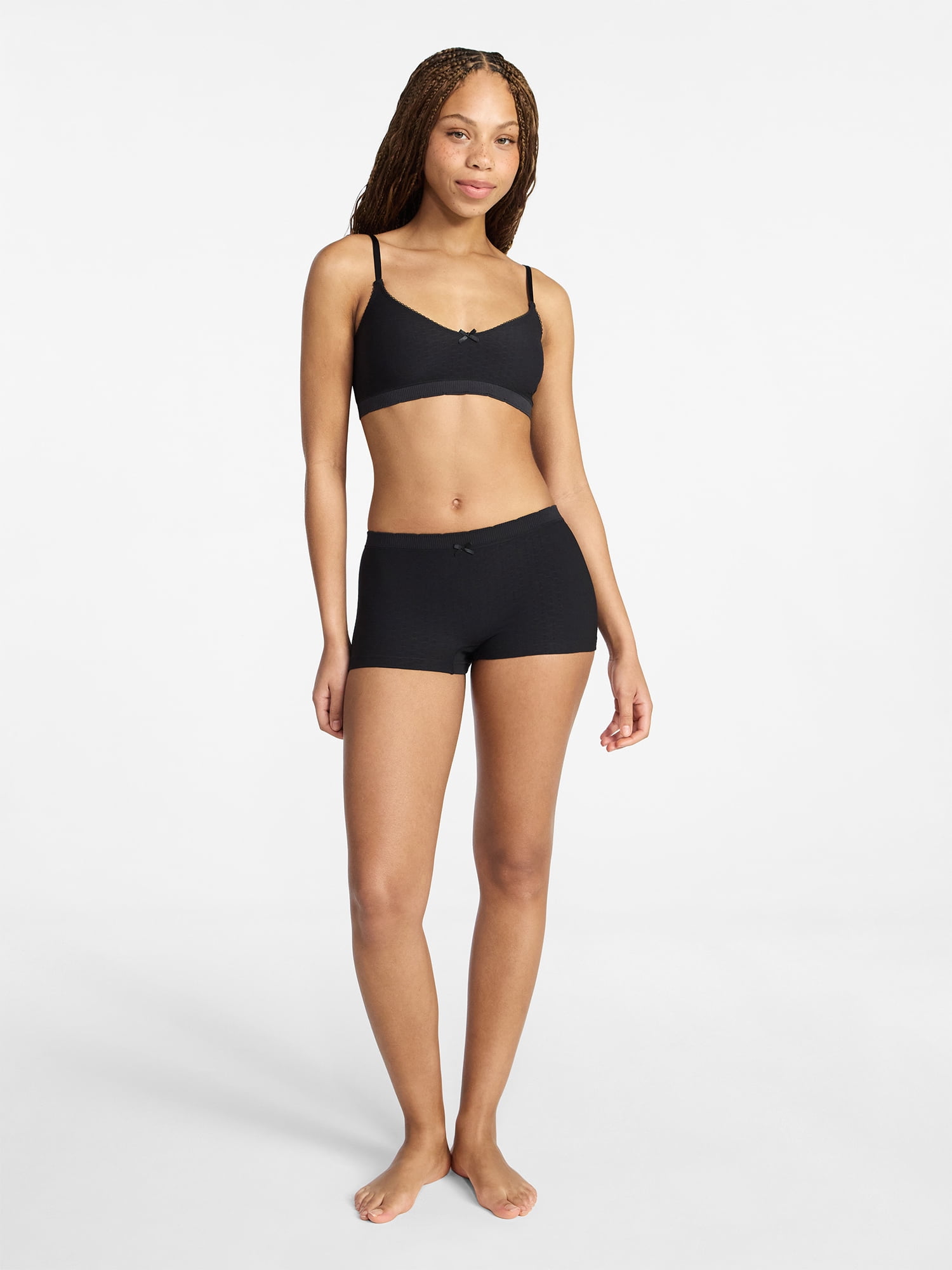 No Boundaries Seamless Triangle Bralette & Boyshort Set, 2-Piece, Women's XS-XXXL