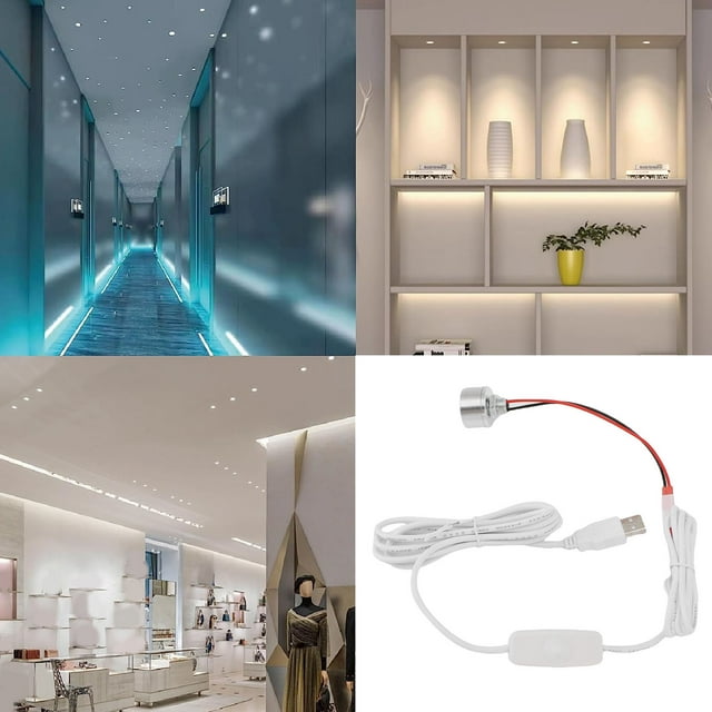 LED Spotlight, 2 Light Modes Button Control USB Plug in Wall Art Spotlight Stepless Dimmable for Painting Artworks