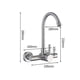 thumbnail image 4 of 304 stainless steel wall mounted faucet, wall mounted large arc hot and cold laundry sink faucet, 4 of 5