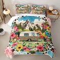 thumbnail image 2 of Castle Fairy Floral Camper Twin Quilt Set for Girls,Mountain Art Twin Coverlet Set for Bedroom,Pink Green Beige, 2 of 7