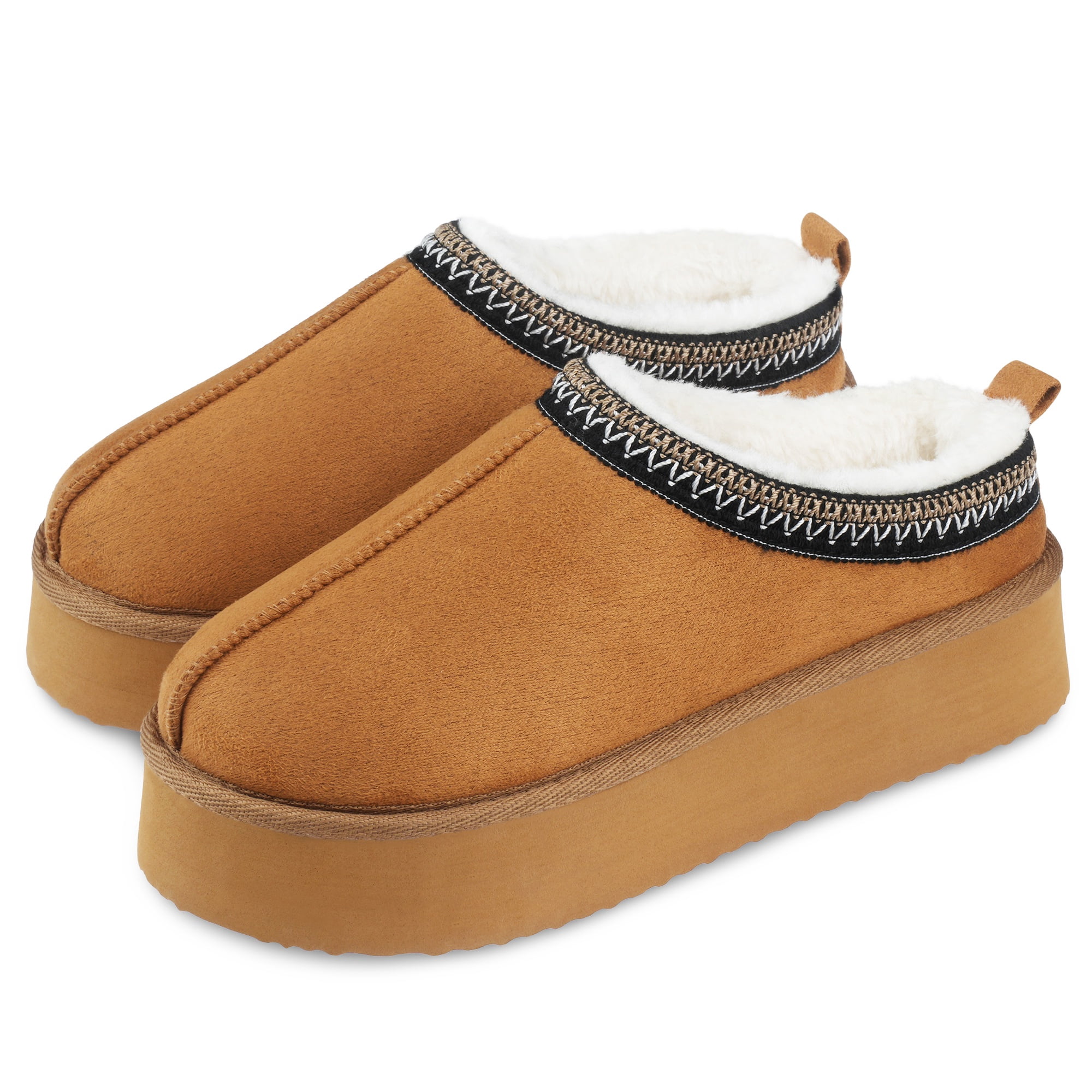 Vonmay Women's Cozy Platform Slippers, Warm Faux Fleece-Lined Indoor Outdoor Slippers with Anti-Slip Sole, Stylish and Comfortable Winter House Shoes