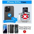 thumbnail image 2 of Funda BXYJY para iPhone 16 Pro Wallet con tarjetero, color negro, 2 of 7