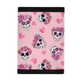 thumbnail image 3 of CHAQLIN Trifold Money Organizer Skull and Rose Pattern Slim Kids Trifold Wallet for Outdoor, Elastic Polyester Portable Children's Wallet, 3 of 7