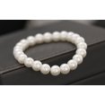 thumbnail image 5 of Brazalete de pulsera de perlas blancas de 8MM para mujer, pulsera con cuentas, joyería elástica JAMW Sencillez, 5 of 5