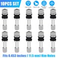 thumbnail image 5 of 10 Pack Stainless Steel Wheel Tire Valve Stems Hight Pressure Bolt in with Caps, 5 of 9