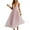Pink Womens Summer Dress, variant on Sundresses for Women Casual Summer - Womens Spaghetti Strap Tulle Dress Sleeveless V Neck Backless High Waist Cocktail Party Midi Dresses with Belt