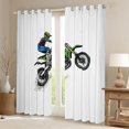 thumbnail image 2 of jejeloiu Extreme Sport Game Blackout Curtains Set of 2 (52x84 Each),Green Dirt Bike Window Curtains For Boys Men, 2 of 6