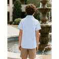 thumbnail image 4 of Lanbubble Boy's Button Down Shirts Hawaiian Aloha Short Sleeve Shirt Tops 3-10T, 4 of 6