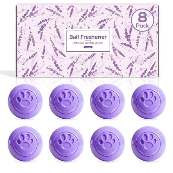 LA BELLEFÉE Shoe Deodorizer Balls, 8 Pack - Lavender Scented Odor Eliminator for Sneakers, Gym Shoes, Closet & Car , Continuous Freshness