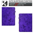 thumbnail image 3 of ELEHOLD Case For Amazon Fire HD8/HD8plus(12th generation 2022 release) Embossed Flowers and Birds Leather Tablet Case, Slim Back Smart Cover, Full Body Protection, Purple, 3 of 7