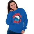 thumbnail image 4 of Old School Brainy Smurf Trouble Maker Sweatshirt for Men or Women Brisco Brands M, 4 of 6