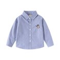 thumbnail image 4 of felwors Toddler Children's Cotton Shirts for Boys and Girls Long Sleeved Lapel Tops Baby Button Coats Casual Cartoon (Sky Blue,5-6 Years), 4 of 7