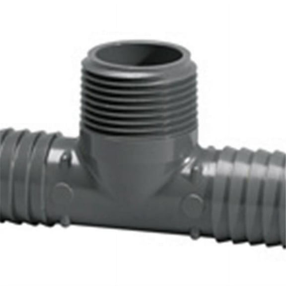 PVC Male Adapter Tee, Insert x Insert x MNPT, 3/4 in Pipe Size