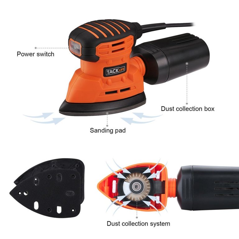 Lumberjack Mouse Detail Sander Electric Sanding Tool with Built in Dust  Extraction