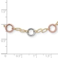 thumbnail image 3 of 14K Tri-Tone Gold Themed Necklace Chain Tri-color Circles 18 inch, 3 of 4