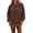 Brown, variant on Colorblock Polka Dot Sweatshirt for Women — Oversized Long Sleeve Casual Fall Tops Pullover Trendy,Hot Pink S