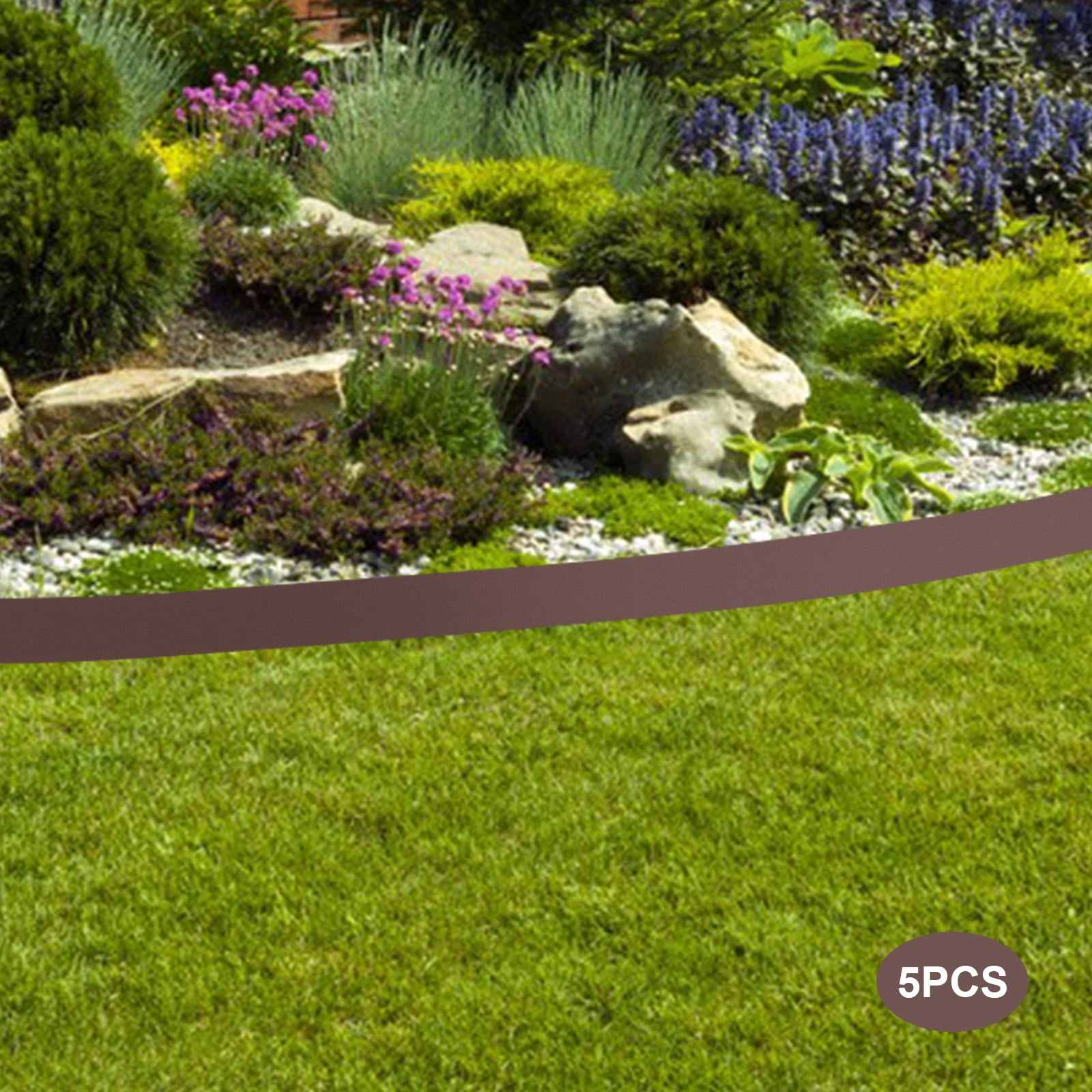 Miumaeov Brown Steel Lawn Edging, 5PCS 4"x39" Garden Metal Landscape Edging Border for Garden, Yard