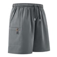 thumbnail image 2 of Akafmk Mens Cargo Shorts Solid Color Multi-Pockets 5" Beach Pants Casual Shorts Pants L, 2 of 3