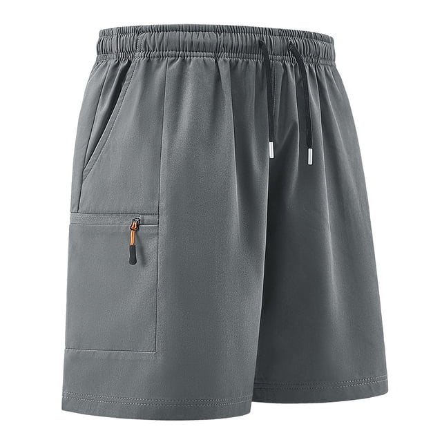 Ceisia Men's Gift knee-length Relaxed Casual Shorts Elastic Drawstring Zipper Pockets Summer Daily Lounge Multi-Color