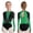 Green, variant on Girls Long Sleeve Gymnastics Leotard Color Block Sparkly Ice Skating Bodysuit Competitions Dancewear Orange 16