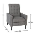thumbnail image 5 of Merrick Lane Darcy Recliner Chair Gray Mid-Century Modern Fabric Tufted Upholstery Ergonomic Push Back Living Room Recliner, 5 of 16