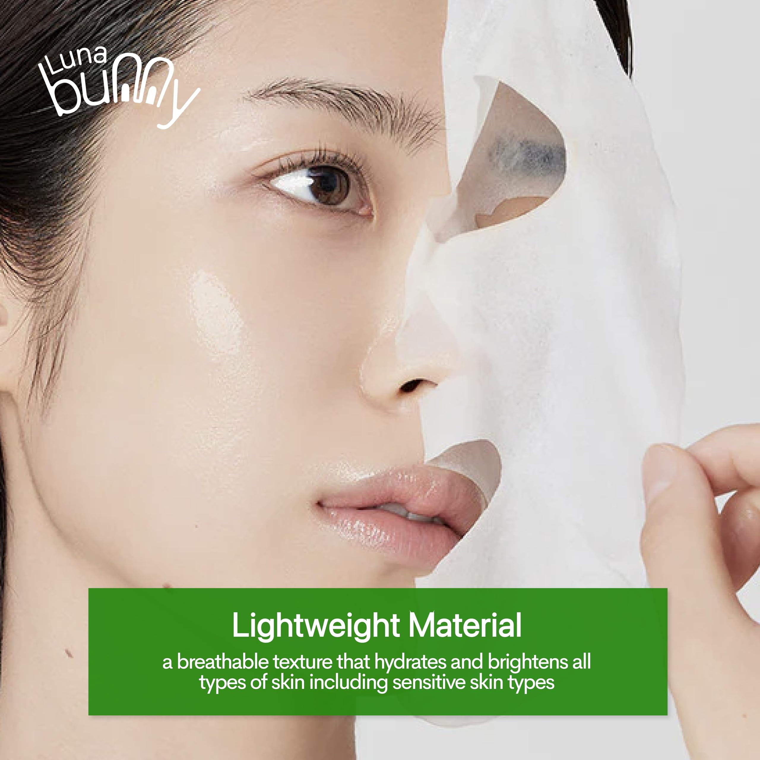 Luna Bunny 36PK Facial Sheet Mask, Korean Skincare Soothing Face Mask for Self Care, Home Spa with Aloe Vera