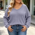 thumbnail image 2 of Enjoytime Plus Size Tops for Women Trendy Knit V-Neck Long Sleeve Shirts Loose Casual Fashion Fall Clothes 2026, 2 of 6