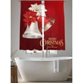 thumbnail image 5 of Christmas Bell Sheer Curtains 72 inches Long, Red White Xmas Bells Poinsettia Floral Modern Light Filtering Sheer Window Curtains Rod Pocket Voile Drapes for Bedroom Living Room, 2 Panels 52"W x 72"L, 5 of 7