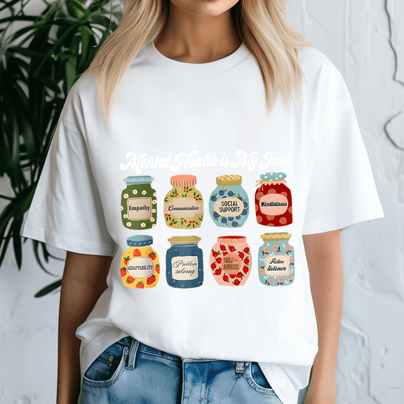 Mental Health Is My Jam Self Care Positive TShirt