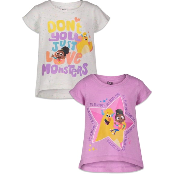 Sesame street Esme and Roy Toddler Girls 2 Pack T-Shirts Toddler to Little Kid
