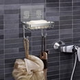 thumbnail image 1 of Soporte para esponja para jabonera con ganchos para ducha, baño, cocina, adhesivo, montaje en pared, acero inoxidable inoxidable, sin perforación, juego de 2 Rojo Verde RV1016-0123280FYD, 1 of 4