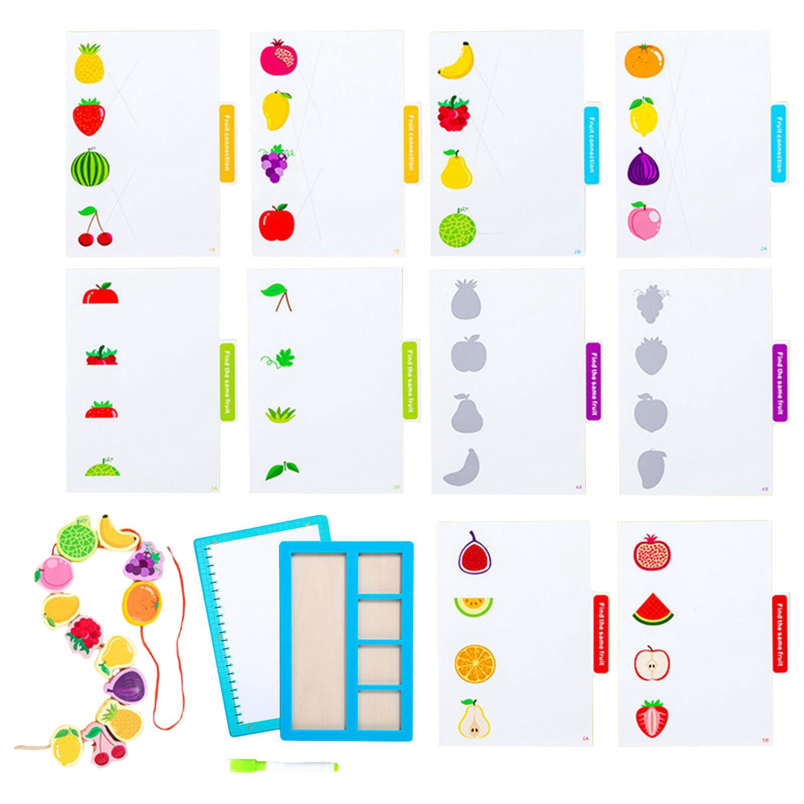LeeQinersw Functional Matching Game Drawing Board Memory Game for Gift Interaction Activity fruit