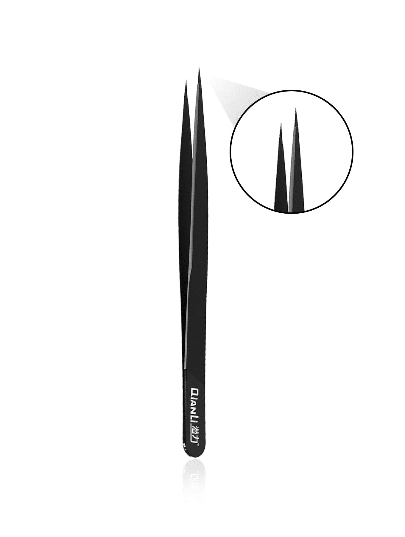 Replacement iNeeZy Handmade Non-Magnetic Stainless Tweezers (Black - Thin) (Qianli)