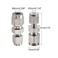 thumbnail image 2 of Uxcell 304 Stainless Steel 3mm x 6mm Tube OD Double Ferrule Straight Compression Tube Fitting, 2 of 5