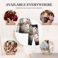 thumbnail image 7 of Haiem Baseball Breaking Glass Pattern Women’s Long-sleeve Sleepwear,Sleepwear Set,2-piece Loungewear Set,Soft PJs Comfy Nightwear with Pockets-Small, 7 of 7