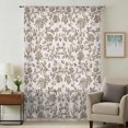 thumbnail image 3 of Farmhouse Brown Sheer Curtains 63 Inch Length, Light Filtering Voile Curtain Panel, Vintage Flower Leaf Botanical Plant Rod Pocket Drapes Window Treatments for Living Room Bedroom 52"x63", 3 of 9
