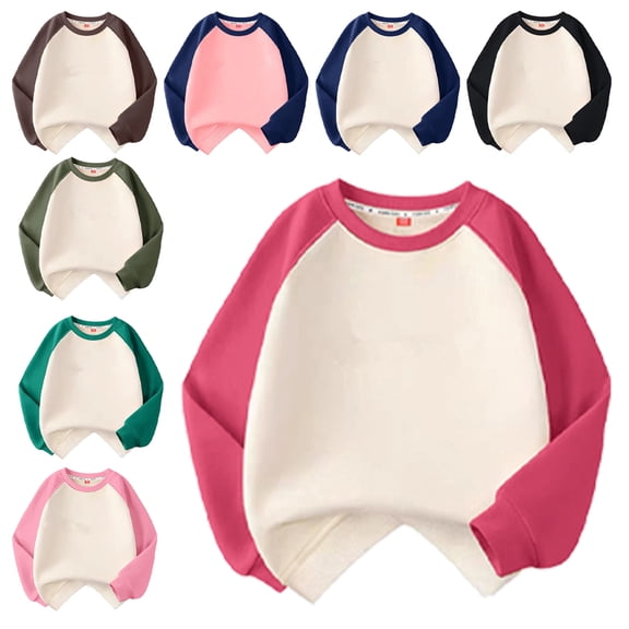 Godderr Toddler Boys Girls Cotton Sweatshirt Kids T-Shirts Long Sleeve Top Pullover Sweatshirt for 5-14Y