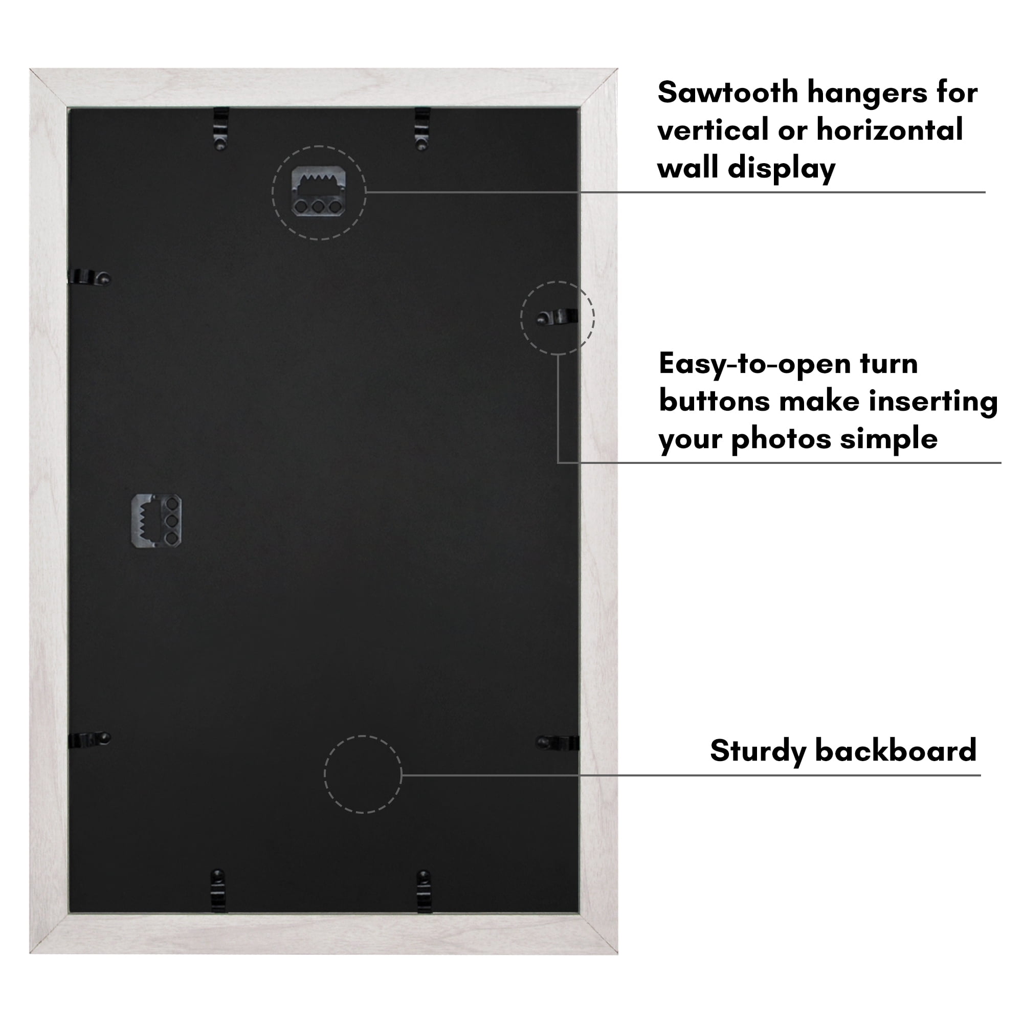 Americanflat 11x17 Picture Frame with Shatter-Resistant Glass with 8x12 Mat Display Photo Hudson Wide - White
