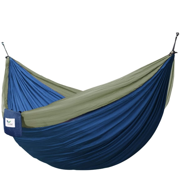 Vivere Nylon Double Parachute Camping Hammock - Navy/Olive