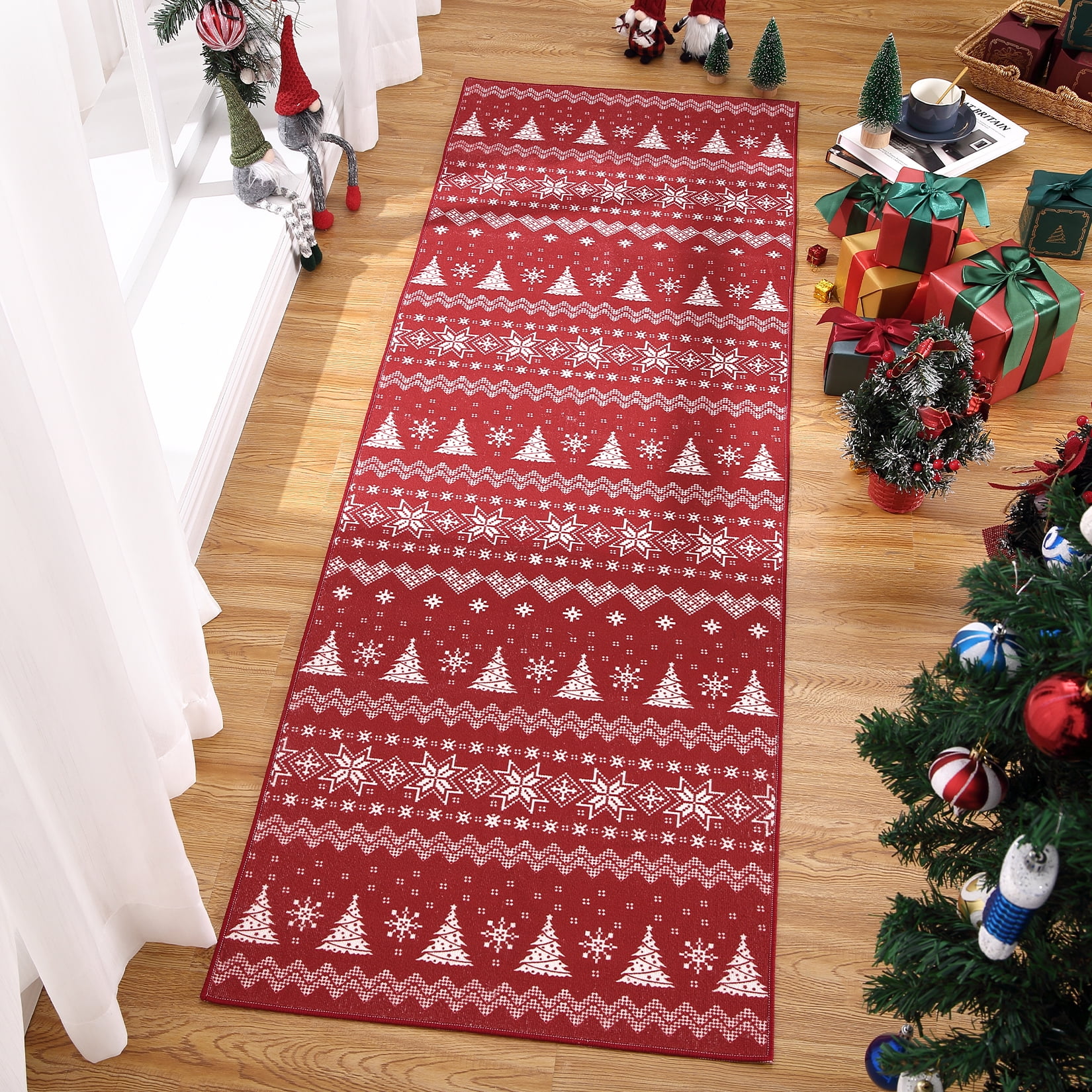 Christmas Let It Snow Winter Snowflake Area Rugs 2x3ft, Bedroom Area Runner  Rug (Non-Skid) for Hallyways, Carpets Living Room Indoor Outdoor Nursery