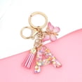 thumbnail image 4 of Fmeida Personalized Initial Keychain for Women, Cute Pink Letter Keyring with Tassel & Butterfly Charm, 4 of 8