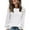 White, variant on Crunowin Women's Knitted Sweater, Long Sleeve Cozy Comfort Solid Color Crew Neck Loose Fit Casual Pullover Tops Gray L
