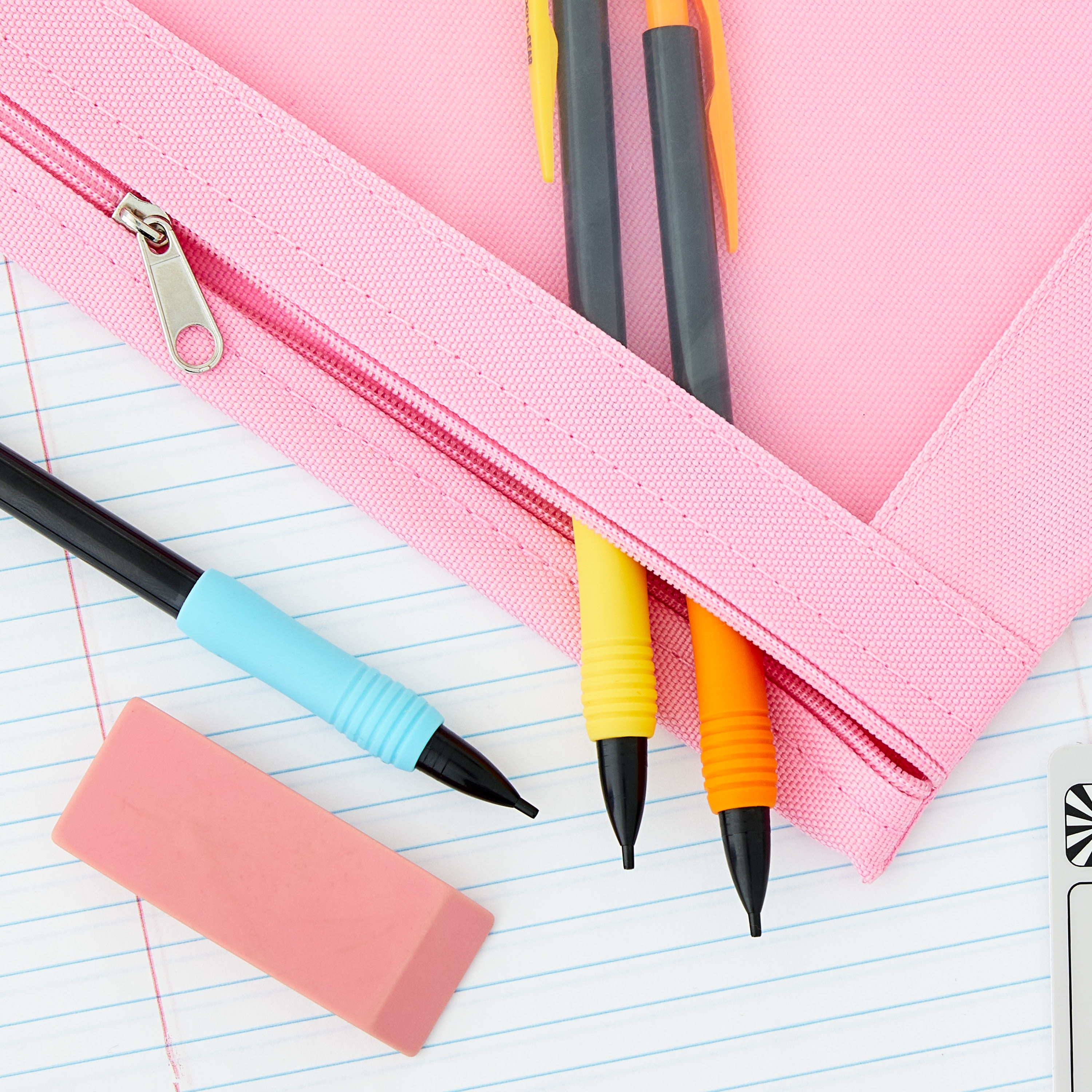 Pen+Gear Solid Binder Pouch, Pink, 10.25 in x 7.25 in