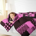 thumbnail image 4 of Manfei Geometric Circle Dot Queen Comforter Set,Cute Polka Dot Bedding Sets,Pin Black Plaid Bedding Comforter Set For Girls,Ultra Soft Home Decor Reversible,3 Pieces, 4 of 8
