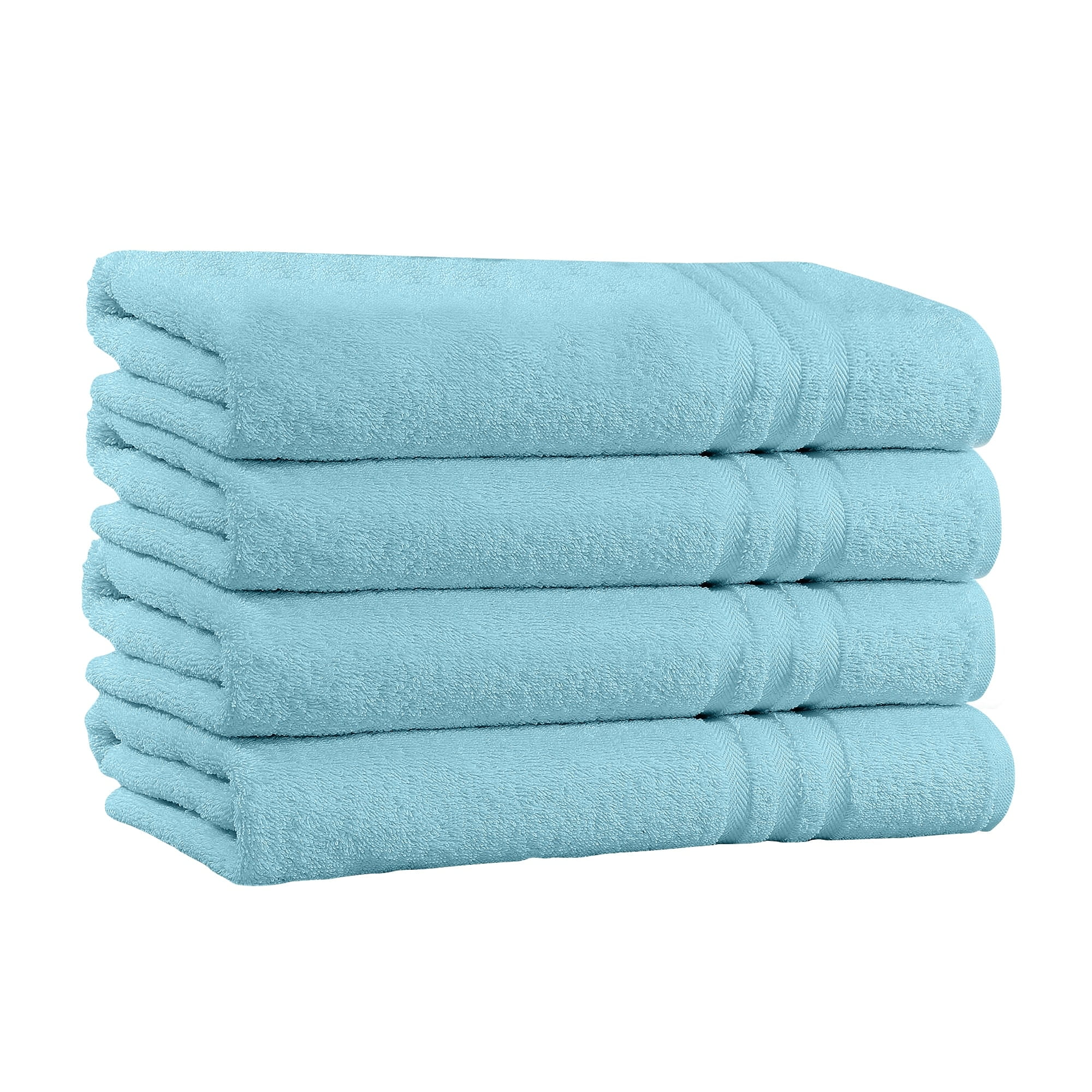 Ultra Soft 100% Cotton 4-Piece Bath Towel Set Light Blue