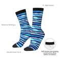 thumbnail image 4 of Cauagu Ice Blue Stripes Print Crew Socks for Women and Men,Adult Athletic Running Socks 1-Pair Sports Socks Work Gear Socks with Moisture Wicking, 4 of 6