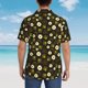 thumbnail image 4 of Balery Honey Bees With Flowers Camisas hawaianas de manga corta para hombre, camisas playeras de corte holgado, camisas de vacaciones con botones,XX-Large, 4 of 7