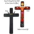 thumbnail image 3 of Urbalabs Western 14 Inch Wall Cross Red With Detailed Stars, Arrows And A bull Center Distressed Wall Hanging Cross Country Wall Decor Room Decoration Office Church Home (Yellow Rose Longhorn), 3 of 7